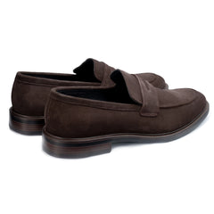 John White Mens Brown Suede Banff Penny Loafer - Barucci