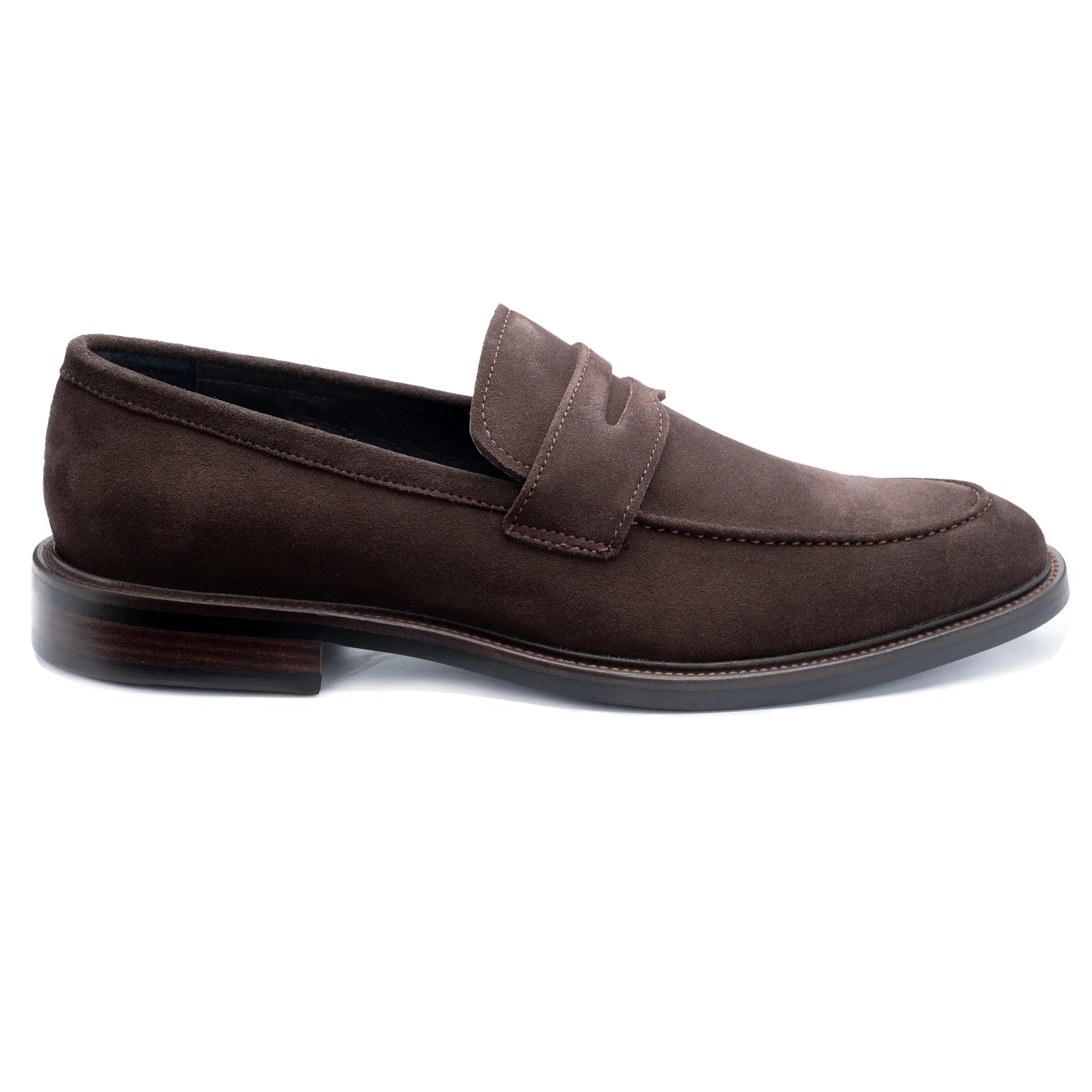 John White Mens Brown Suede Banff Penny Loafer - Barucci