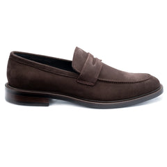 John White Mens Brown Suede Banff Penny Loafer - Barucci