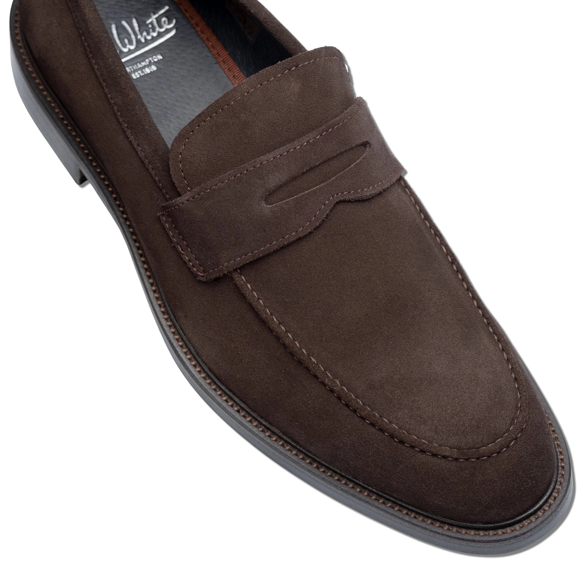 John White Mens Brown Suede Banff Penny Loafer - Barucci