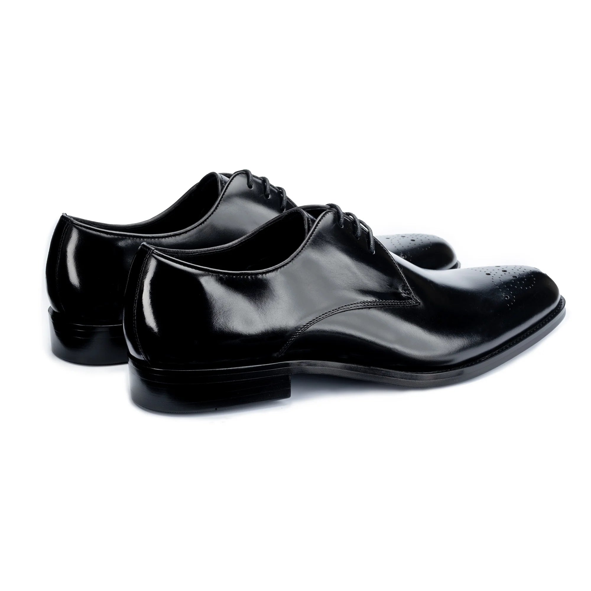 Men's Romsey Derby Black Shoes - Barucci
