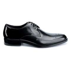 Men's Romsey Derby Black Shoes - Barucci