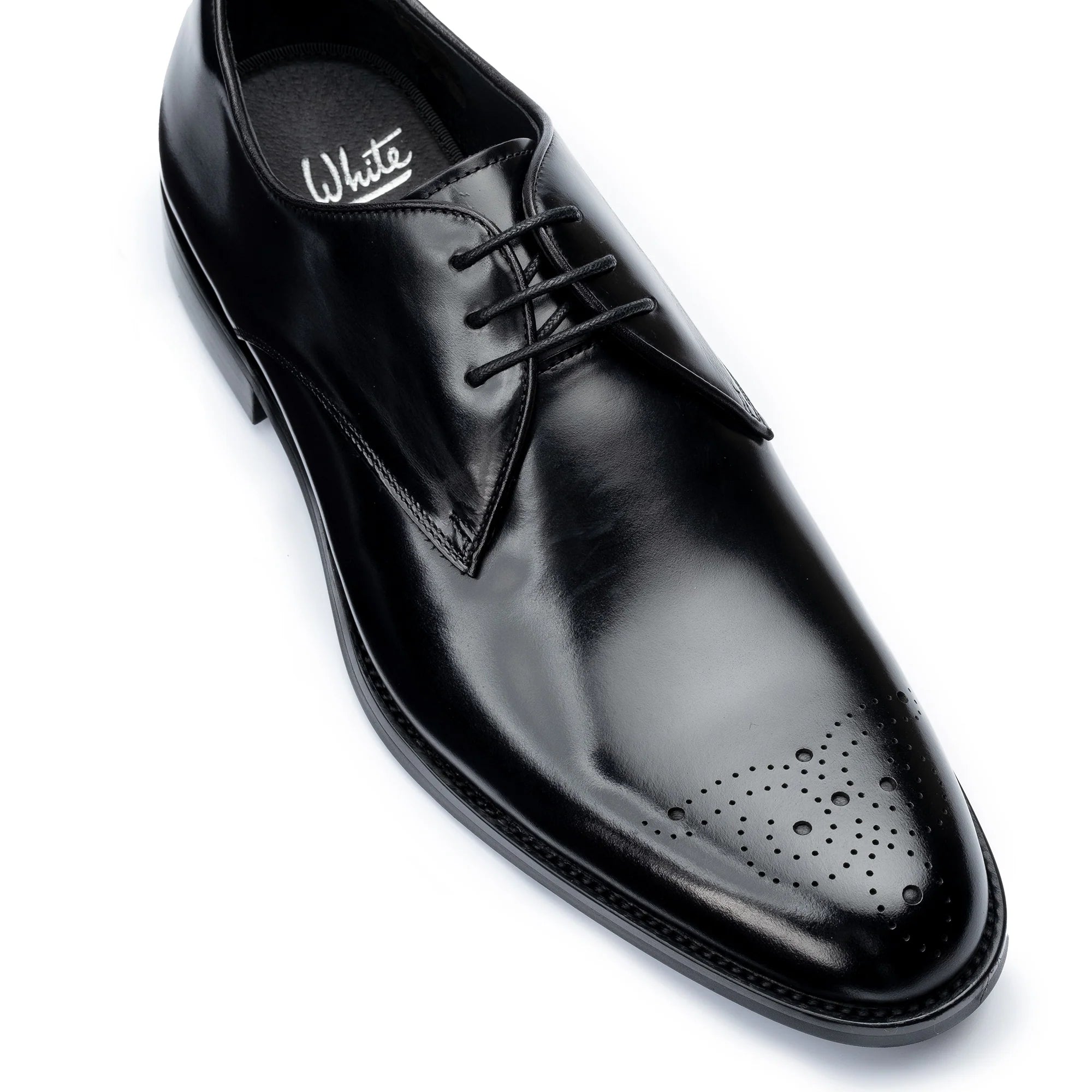 Men's Romsey Derby Black Shoes - Barucci