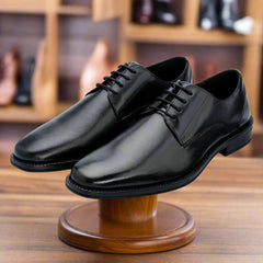 John White Mens Black Rudd Derby Shoes - Barucci