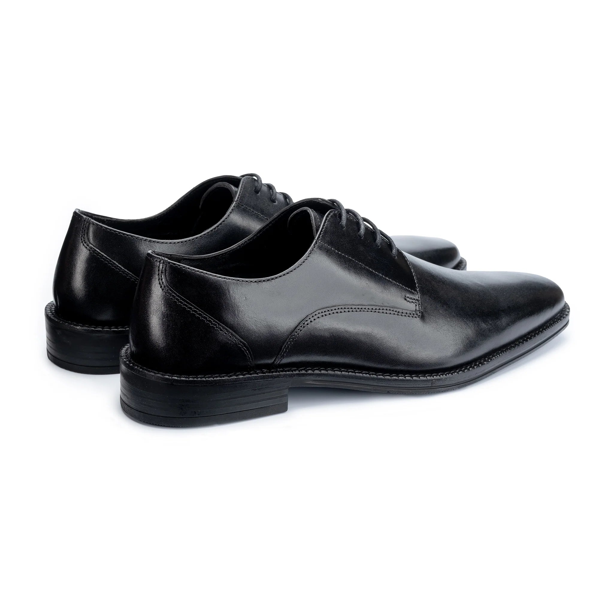 John White Mens Black Rudd Derby Shoes - Barucci