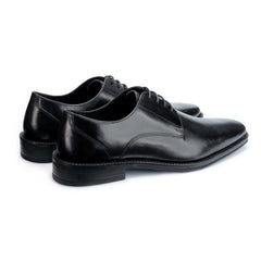 John White Mens Black Rudd Derby Shoes - Barucci