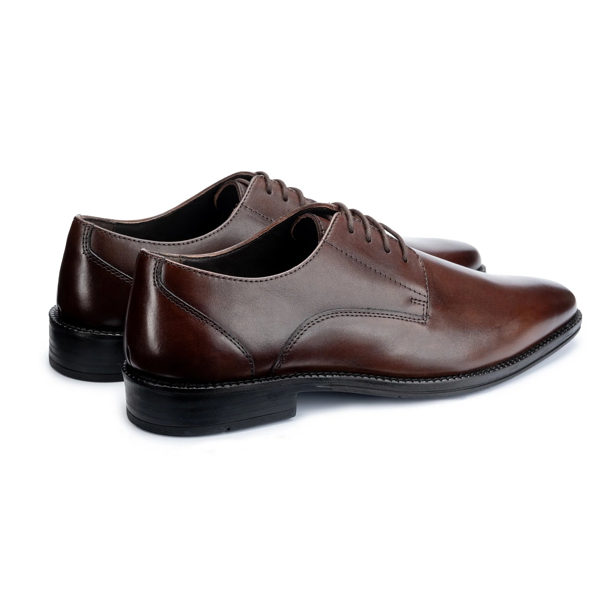 John White Mens Brown Rudd Derby Shoes - Barucci