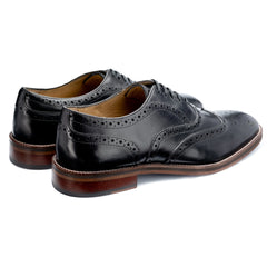 John White Mens Black Rutland Brogue Oxford Shoes - Barucci