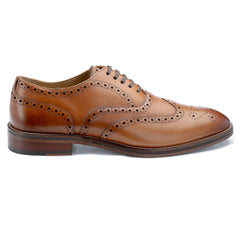 John White Mens Tan Rutland Brogue Oxford Shoes - Barucci