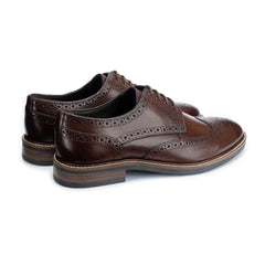 John White Mens Brown Stokes Brogue Derby Shoes - Barucci
