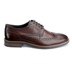 John White Mens Brown Stokes Brogue Derby Shoes - Barucci