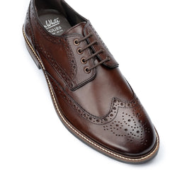 John White Mens Brown Stokes Brogue Derby Shoes - Barucci