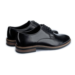 John White Mens Black Tanner Derby Shoes - Barucci