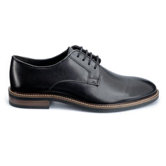 John White Mens Black Tanner Derby Shoes - Barucci