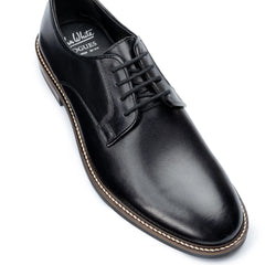 John White Mens Black Tanner Derby Shoes - Barucci