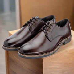 John White Mens Brown Tanner Derby Shoes - Barucci