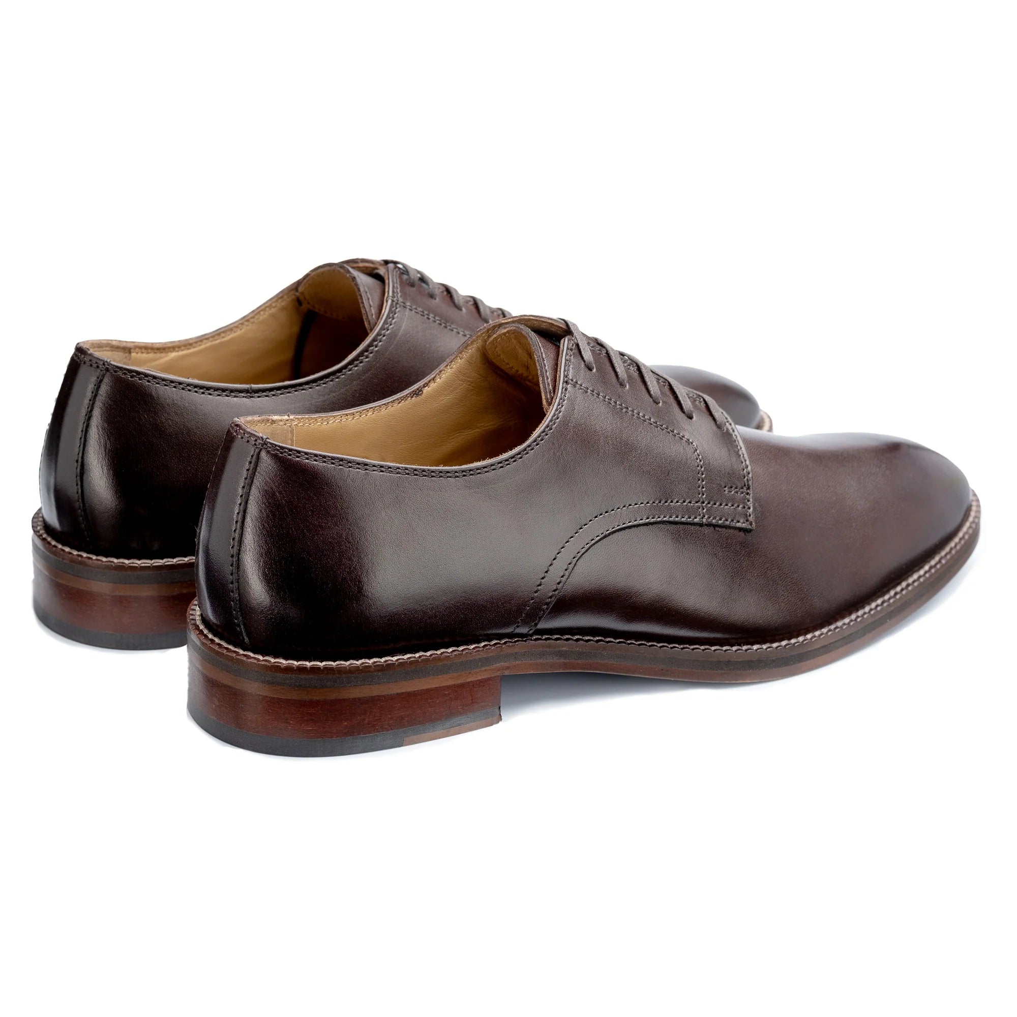John White Mens Brown Woodcote Derby Shoes - Barucci