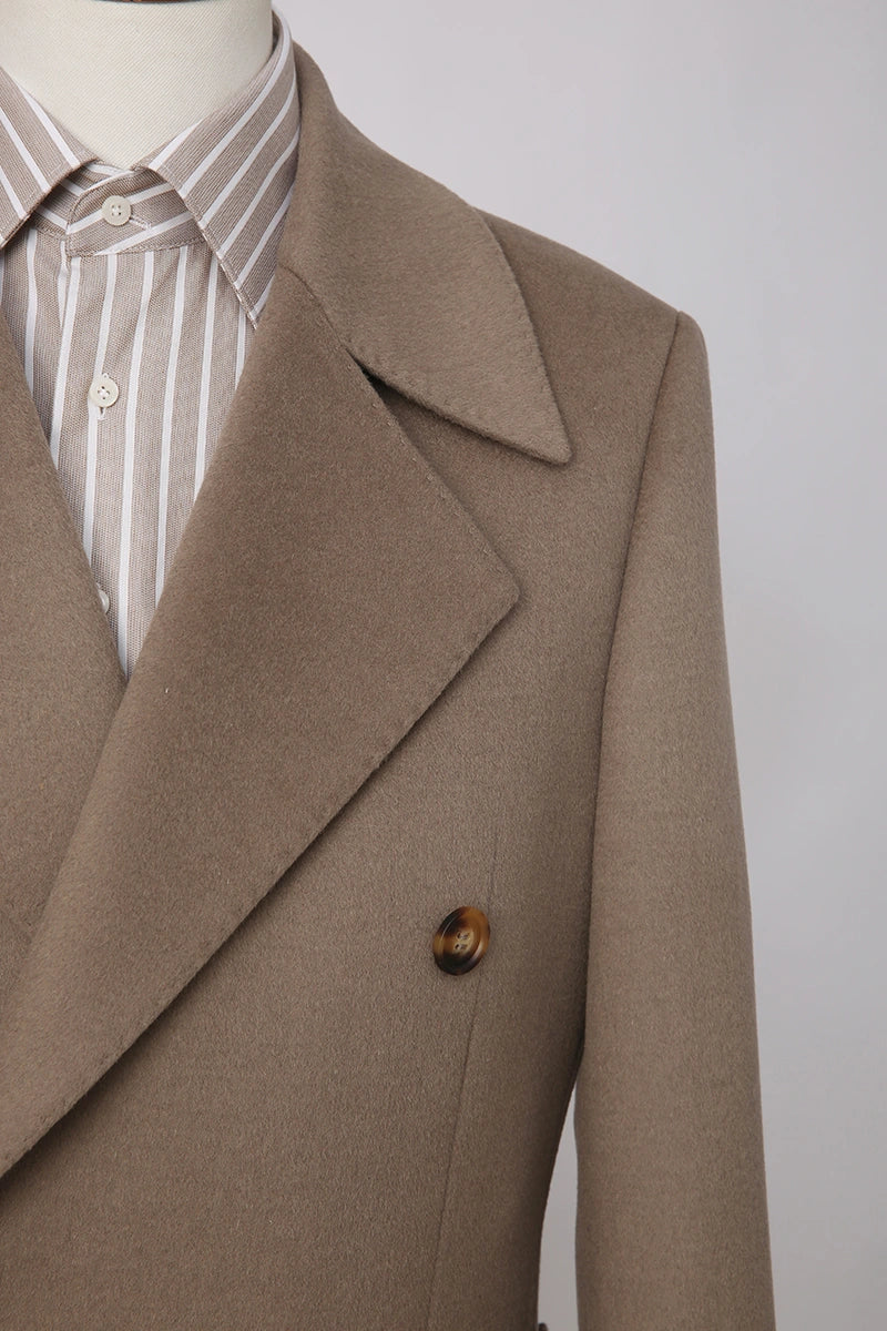 Men's Khaki British Polo Style Trench Coat Made to Measure