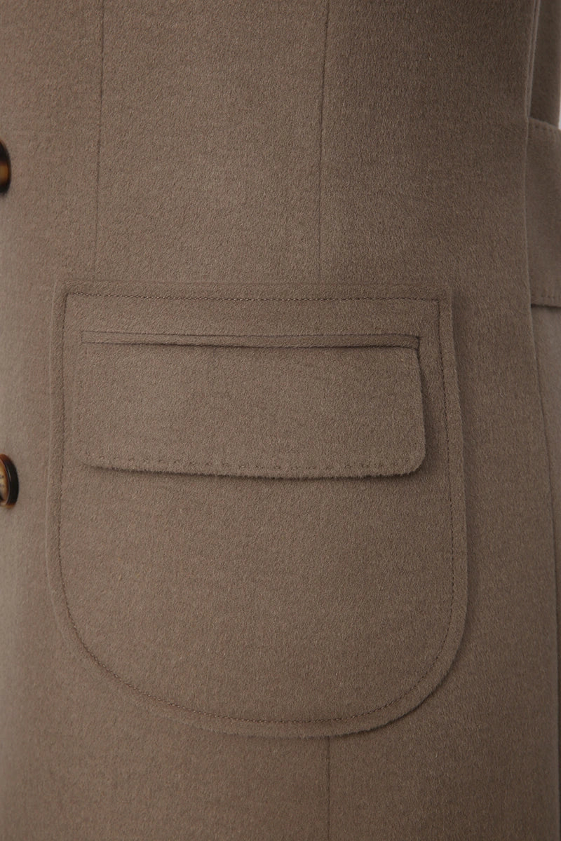 Men's Khaki British Polo Style Trench Coat Made to Measure