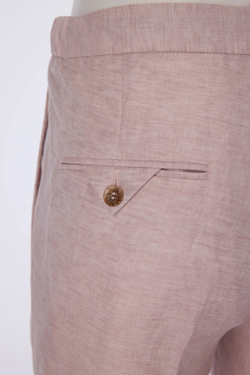 Men's Light Pink Linen Suit Made to Measure