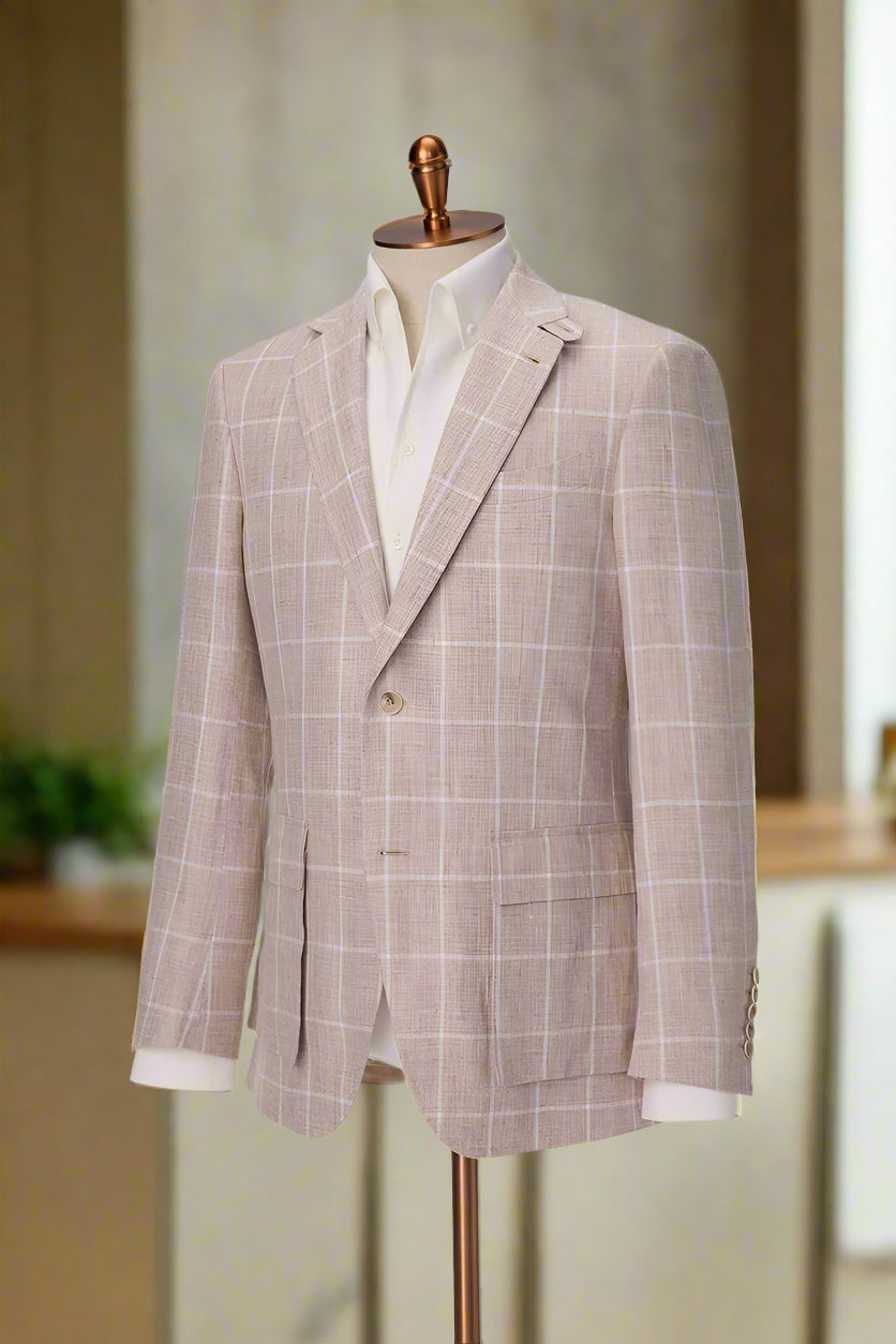 Men's Light Rose Jacket & White Trouser Made to Measure