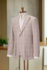 Men's Light Khaki Jacket & White Trouser Made to Measure