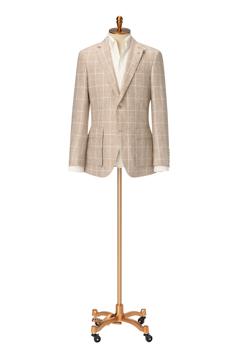 Men's Light Khaki Jacket & White Trouser Made to Measure