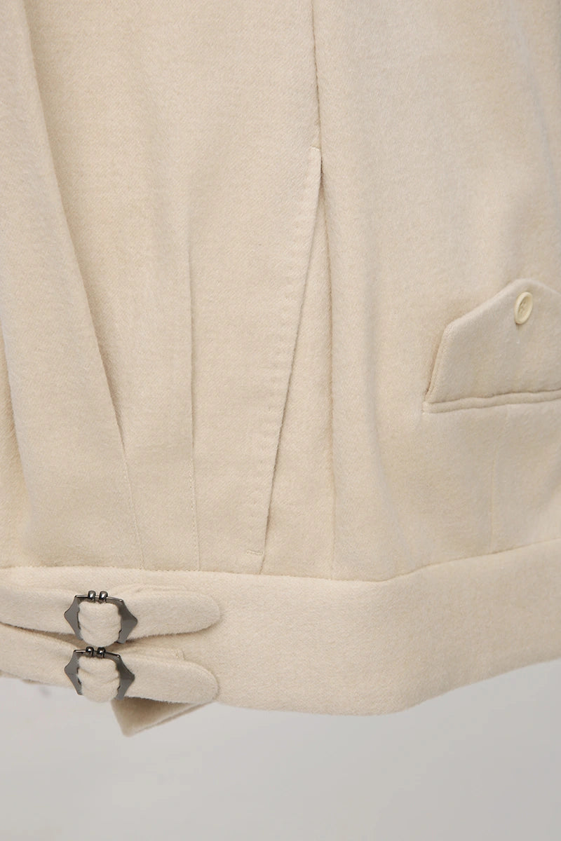 Men's Light Khaki Double Breasted Suit Made to Measure