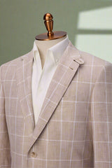 Men's Light Khaki Jacket & White Trouser Made to Measure