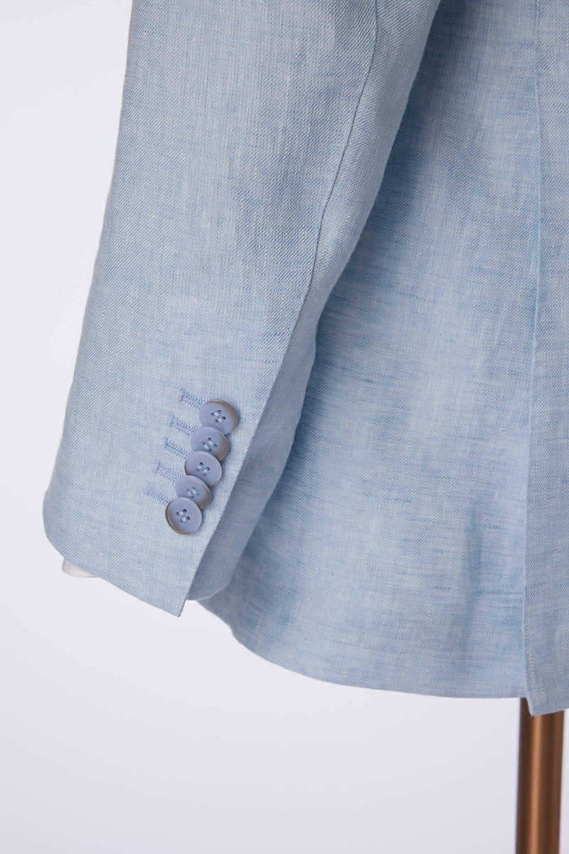 Men's Light Blue Linen Jacket Made to Measure