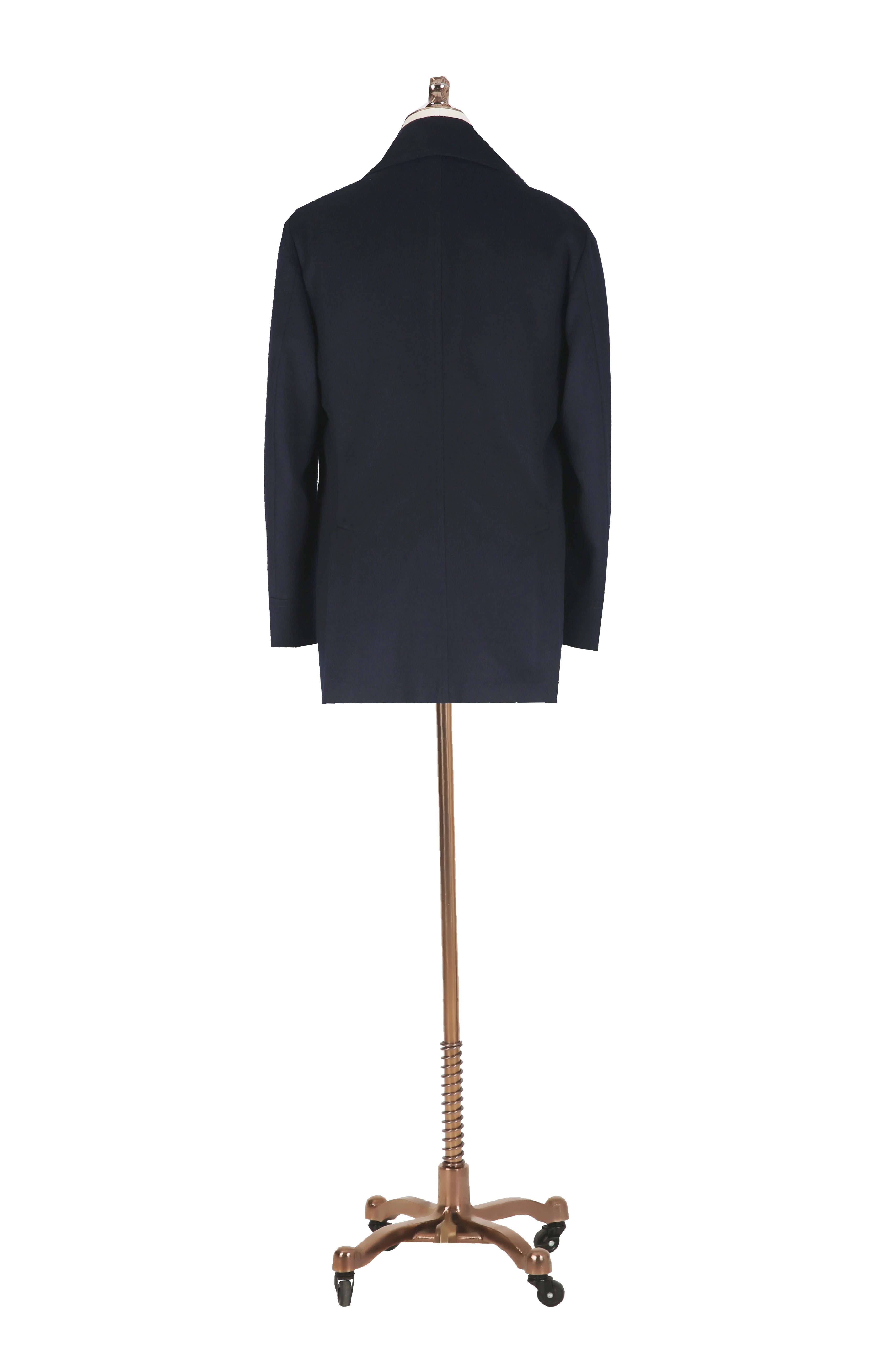 Men's Navy Double Breasted Trench Coat Made to Measure
