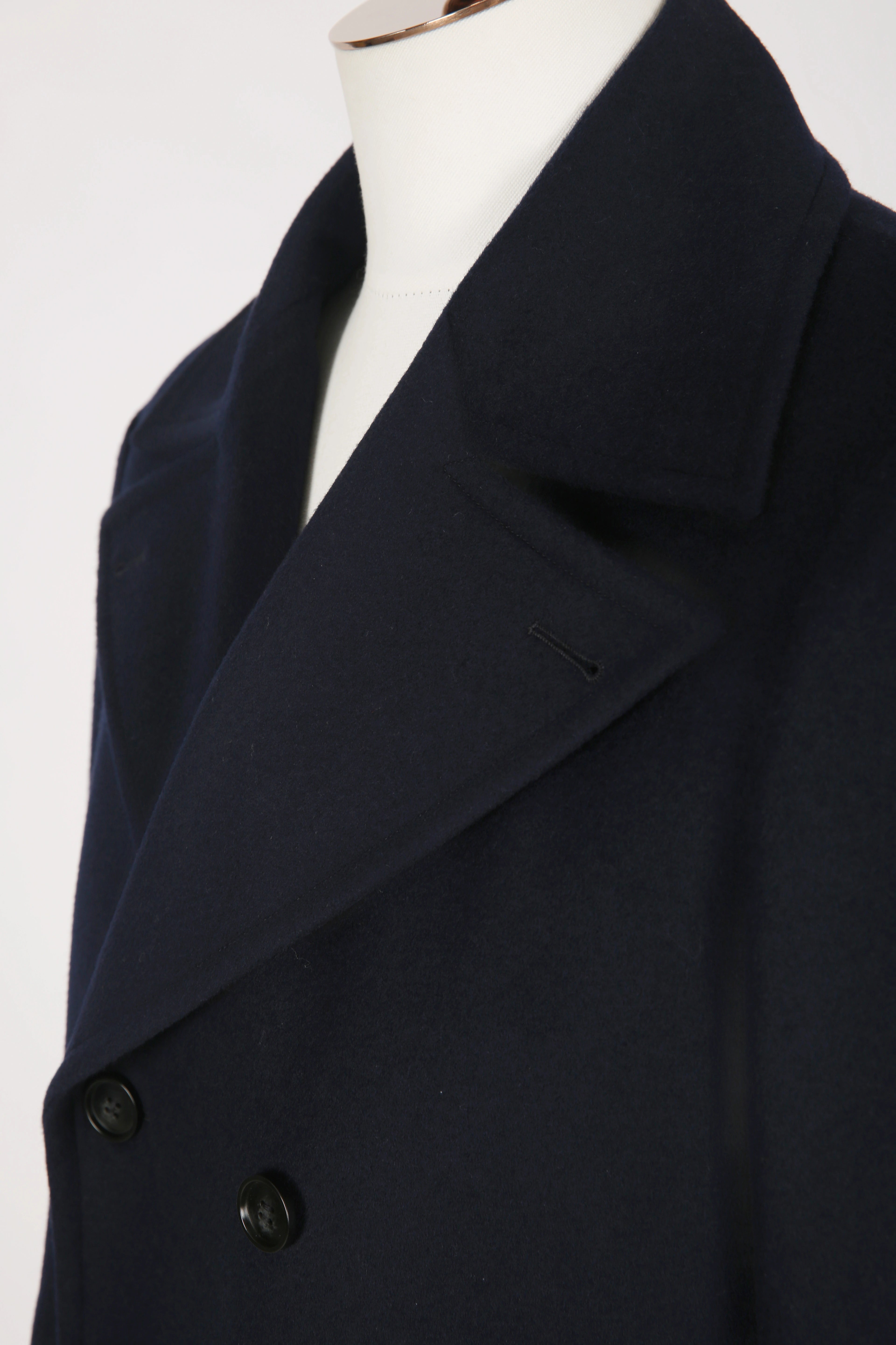 Men's Navy Double Breasted Trench Coat Made to Measure