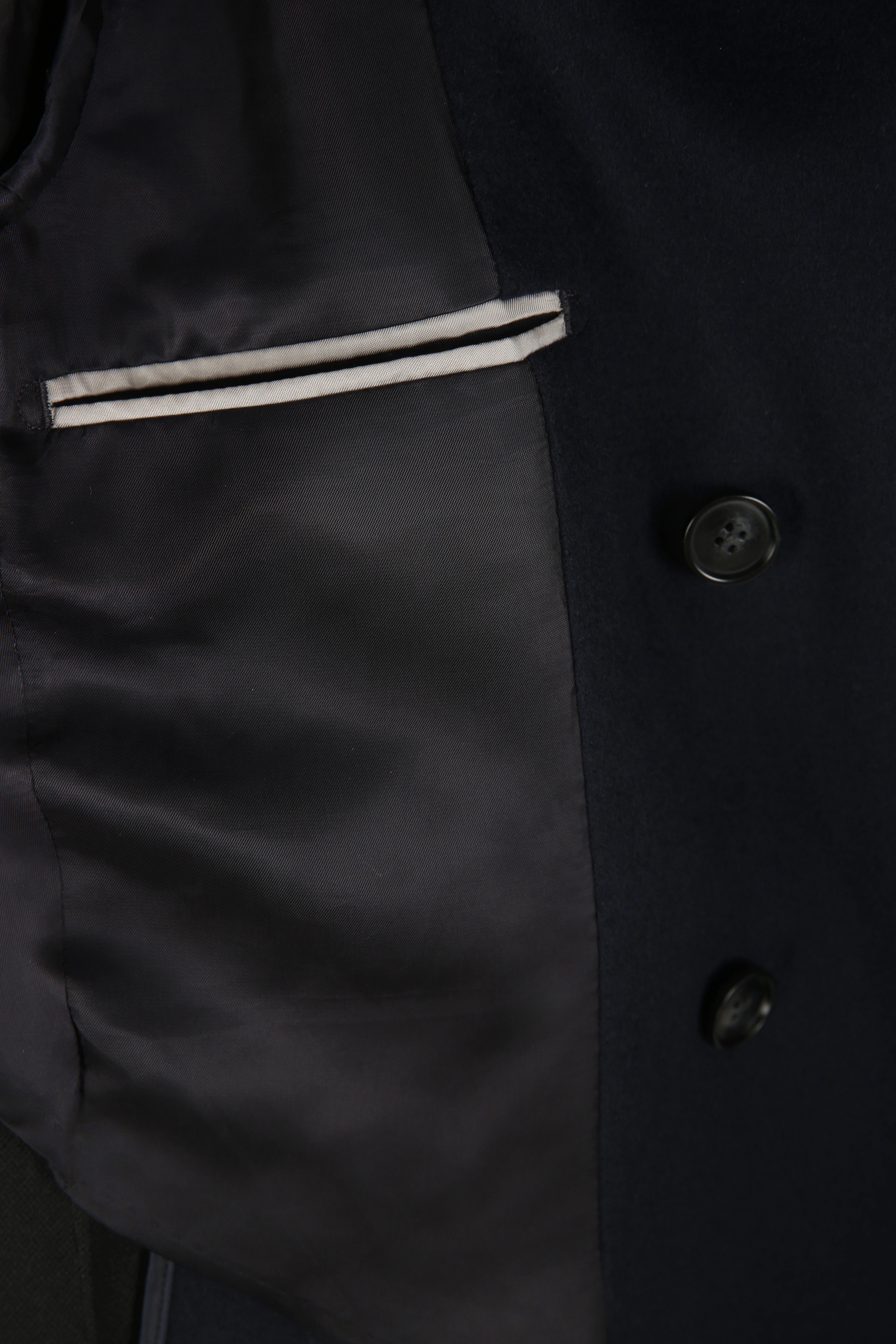 Men's Navy Double Breasted Trench Coat Made to Measure