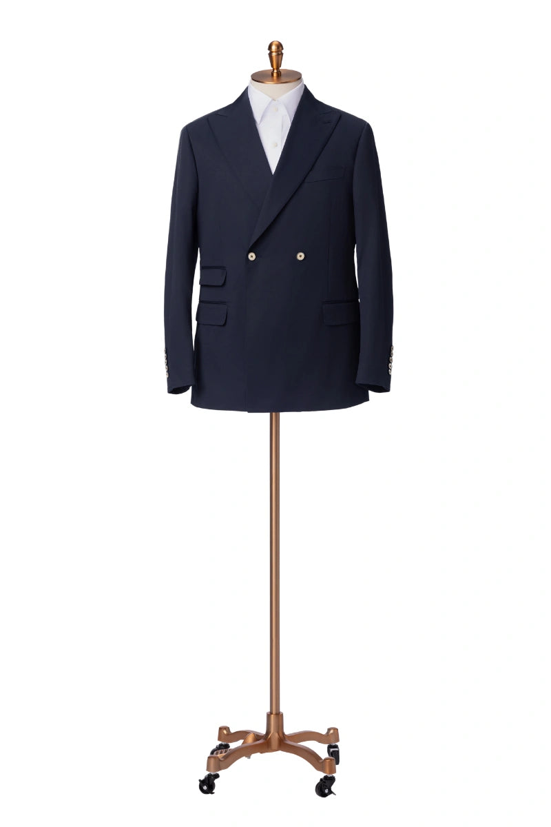 Men's Navy Double Breasted Linen Jacket and Pants Made to Measure