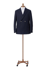 Men's Navy Double Breasted Linen Jacket and Pants Made to Measure