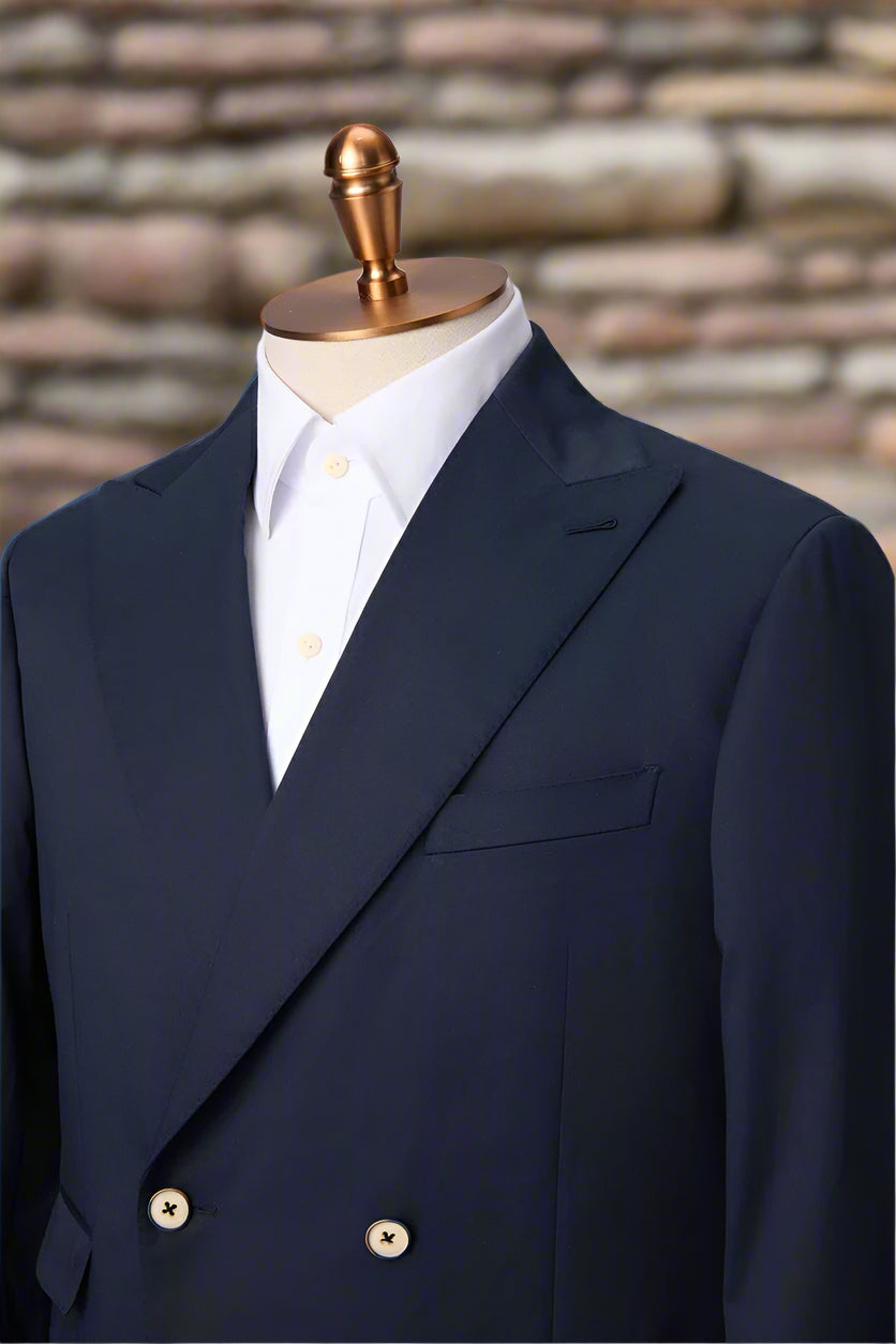 Men's Navy Double Breasted Linen Jacket and Pants Made to Measure