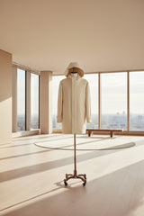 Men's Ivory British Polo Style Overcoat Made to Measure