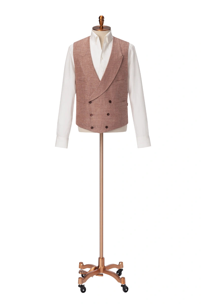 Men's Double Breasted Orange Vest and Trouser Made to Measure