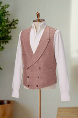 Men's Double Breasted Orange Vest and Trouser Made to Measure