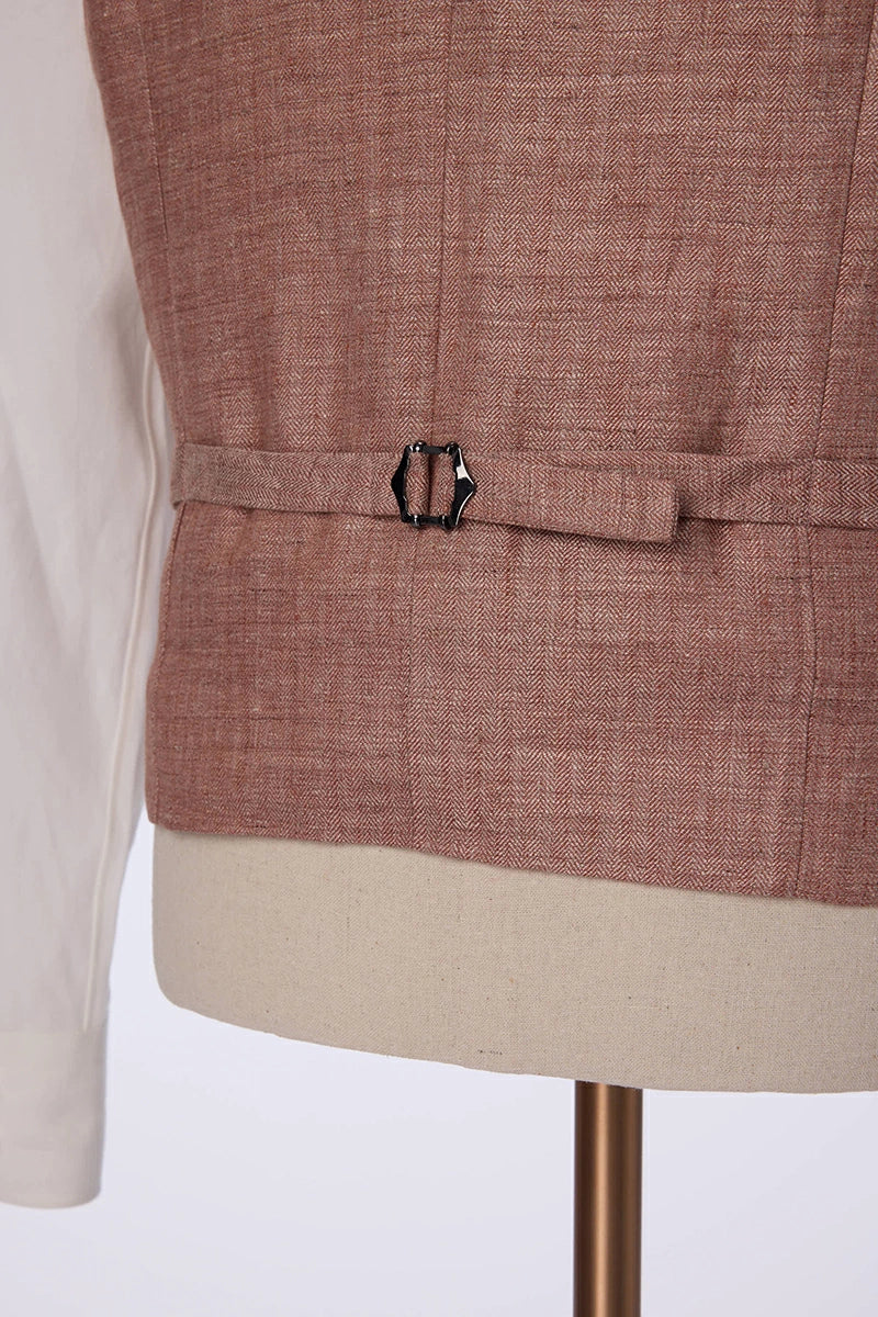 Men's Double Breasted Orange Vest and Trouser Made to Measure