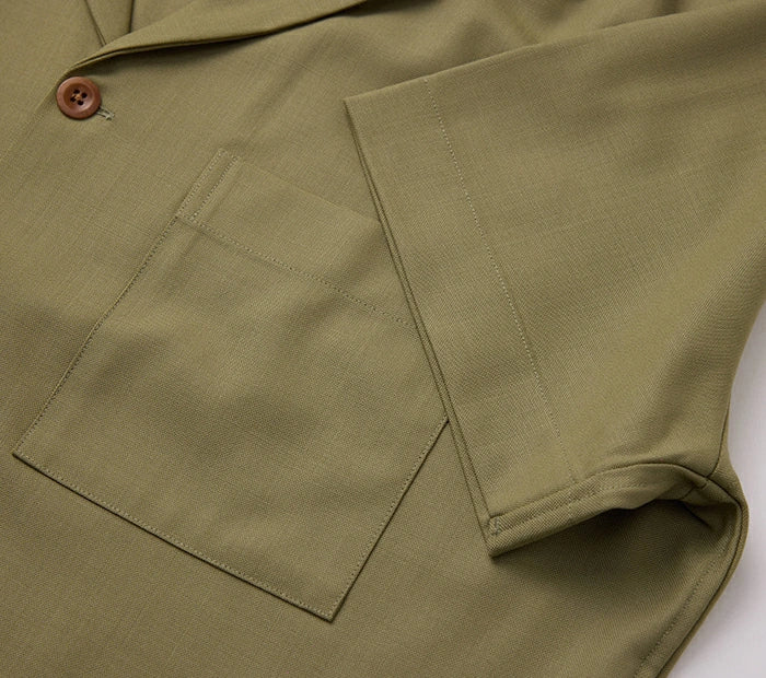 Men's Green Casual Cuban Collar Style Shirt Made to Measure