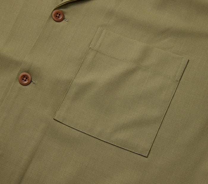 Men's Green Casual Cuban Collar Style Shirt Made to Measure