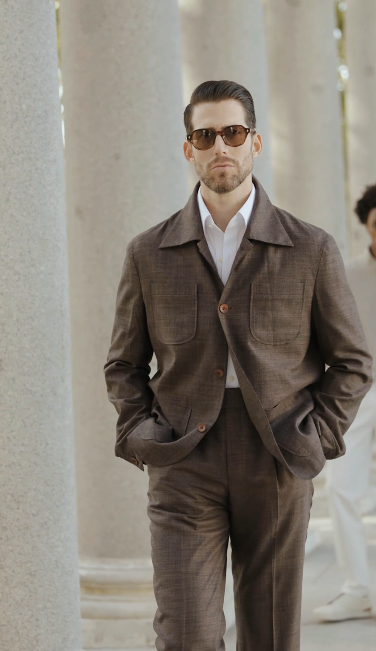 Men's Brown Casual Style Jacket with Trouser Made to Measure