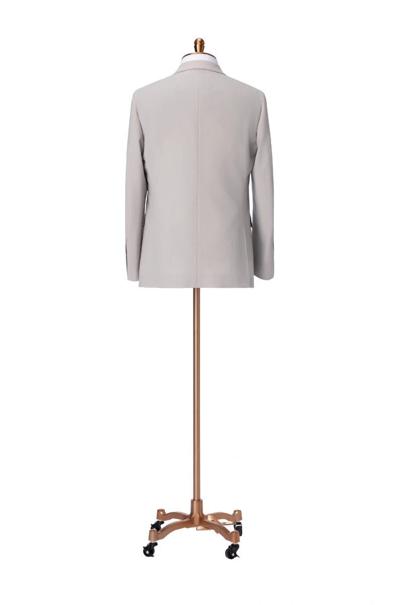 Men's Silver Grey Double Breasted Jacket Made to Measure