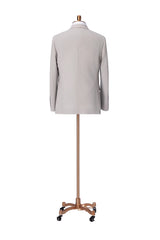 Men's Silver Grey Double Breasted Jacket Made to Measure