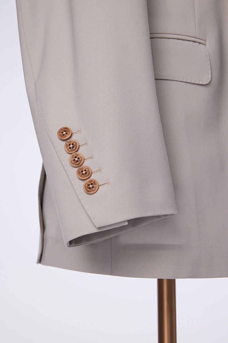 Men's Silver Grey Double Breasted Jacket Made to Measure