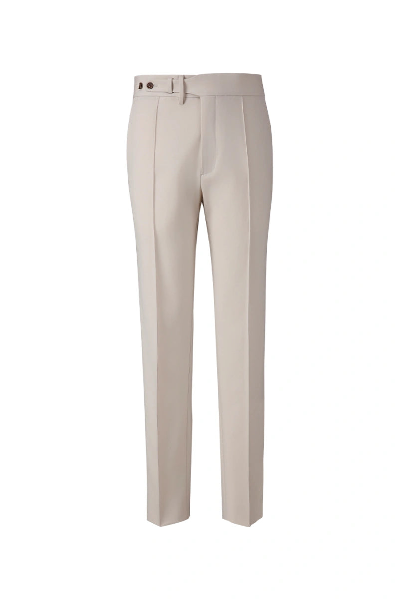 Men's Wide Lapel Beige Single Breasted Suit Made to Measure
