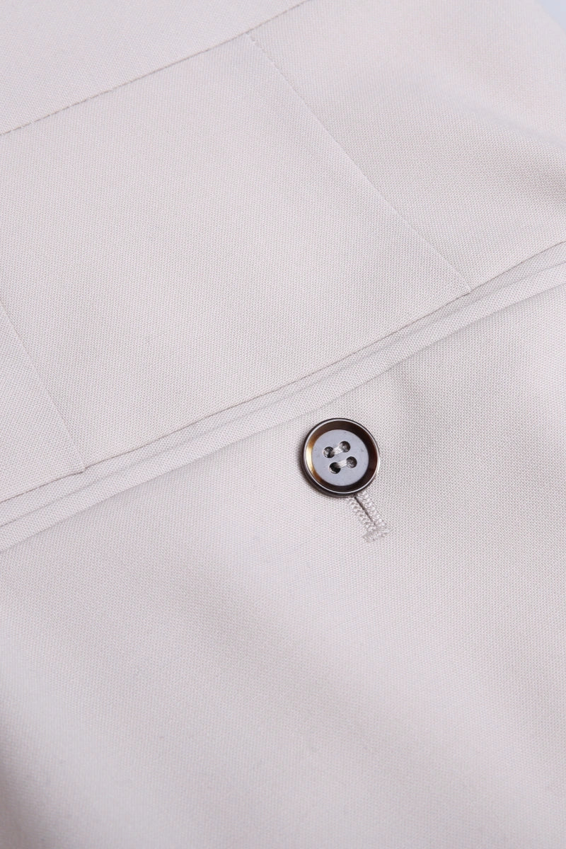 Men's Wide Lapel Beige Single Breasted Suit Made to Measure