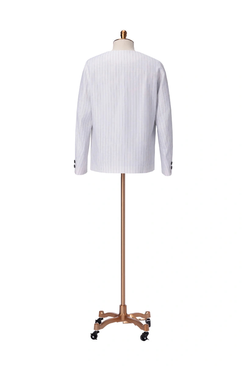 Men's White Striped 2-Piece Casual Suit Made to Measure