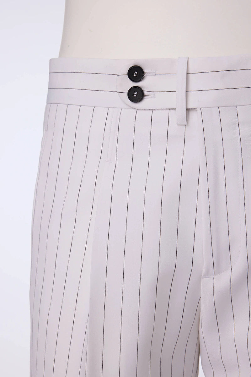 Men's White Striped 2-Piece Casual Suit Made to Measure
